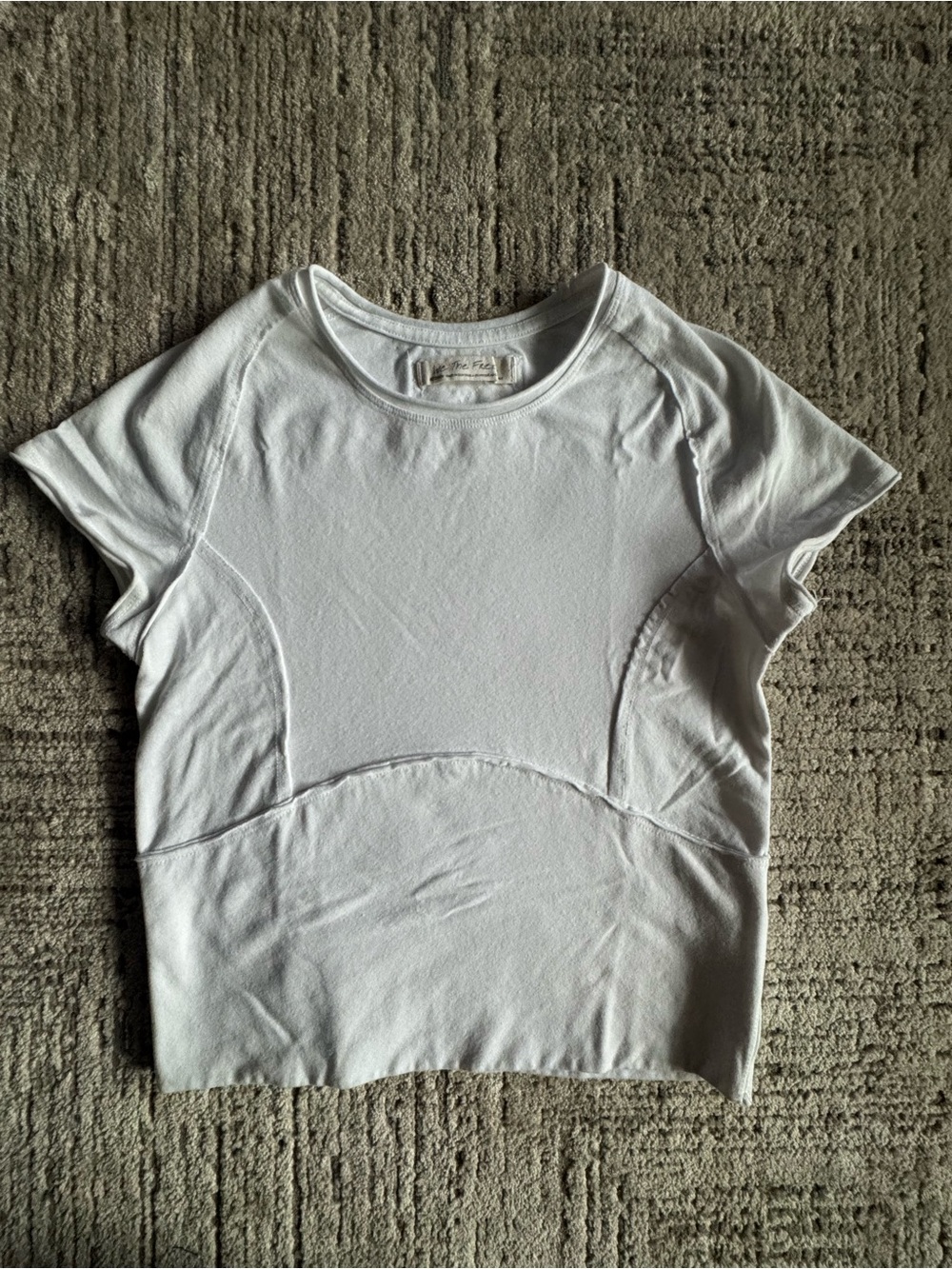 We The Free White Short Sleeve Seam Paneled Tee